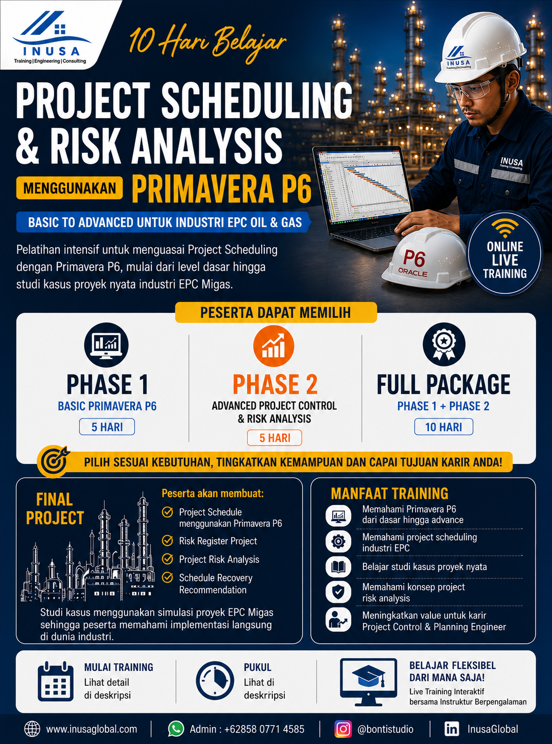 10 Hari Belajar Project Scheduling & Risk Analysis Menggunakan Primavera P6